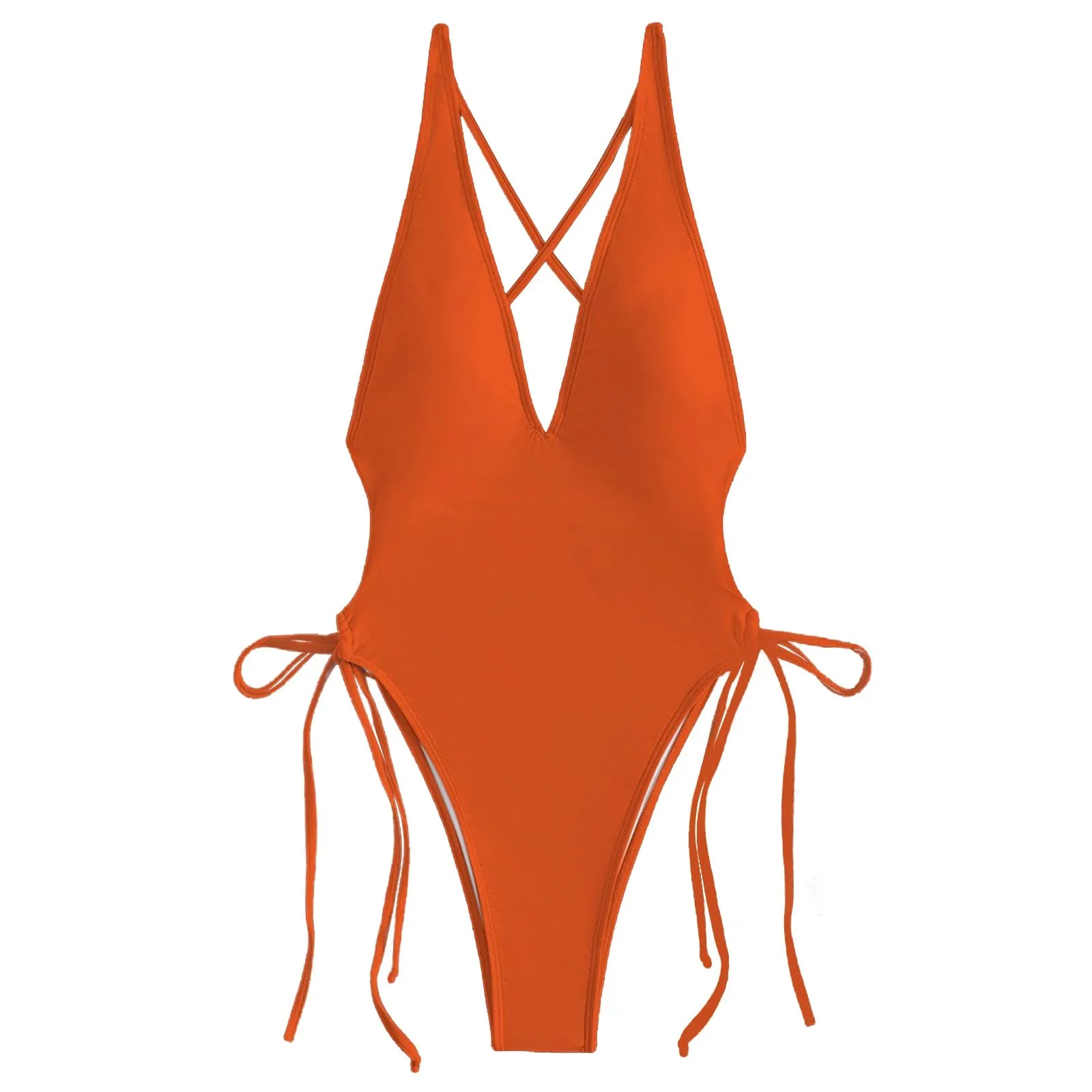 

Women's One-piece Sexy Bikini Solid Color Lace With Bare Backstrap Chest Pad No Steel Bracket Swimsuit купальник женский 수영복
