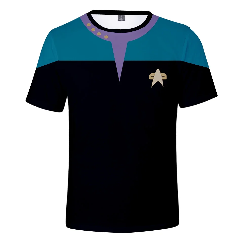 Star Trek Little Rocket 남녀공용 3D 프린트 상의, 길거리 역할 놀이 아동용 심플한 O-넥 반팔, 오버사이즈 티셔츠