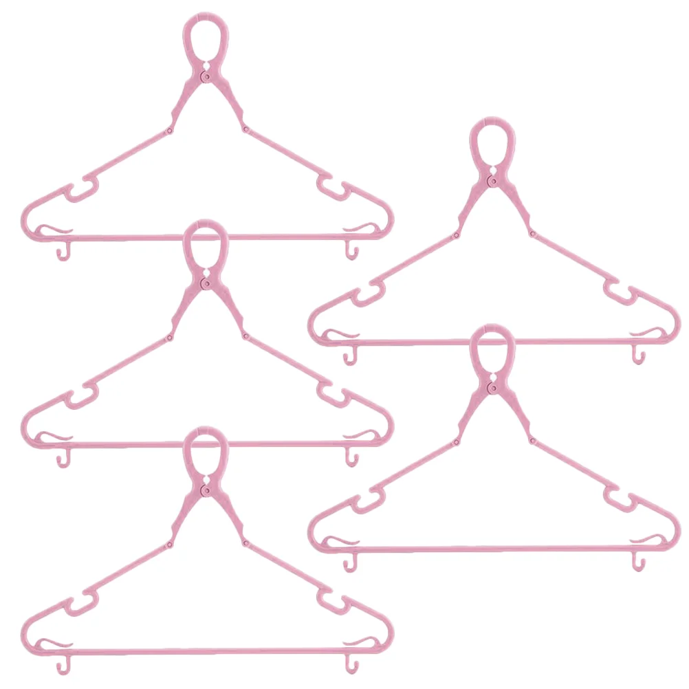 

5pcs Heavy-duty Clothes Hangers Practical Plastic Hangers Windproof Clothes Hangers