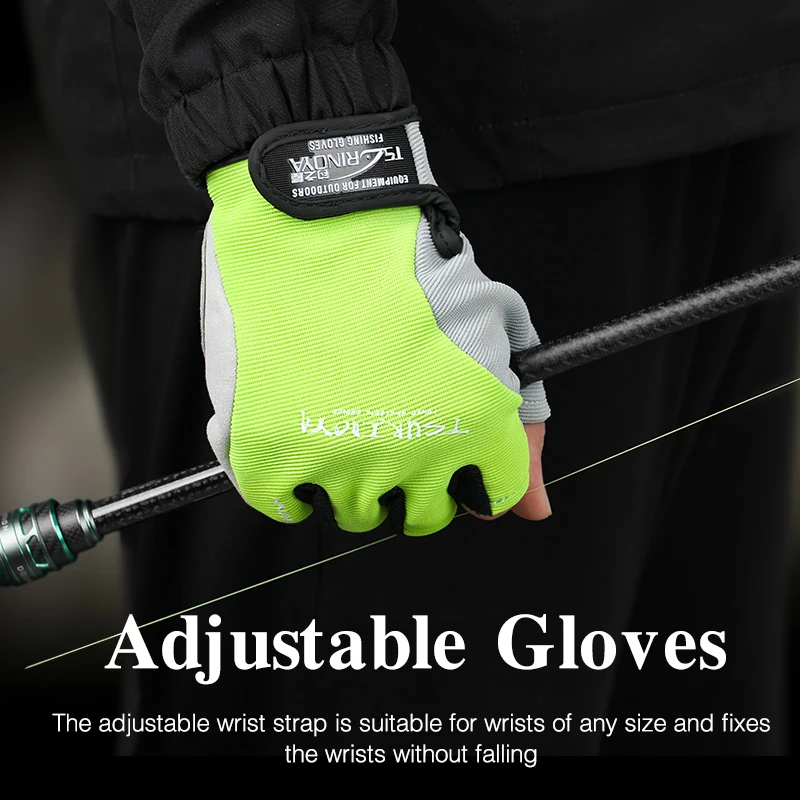 TSURINOYA Fishing Gloves Full Finger 3 Cut Finger Non-slip For Outdoor Hiking Paddling Driving Canoeing Rowing