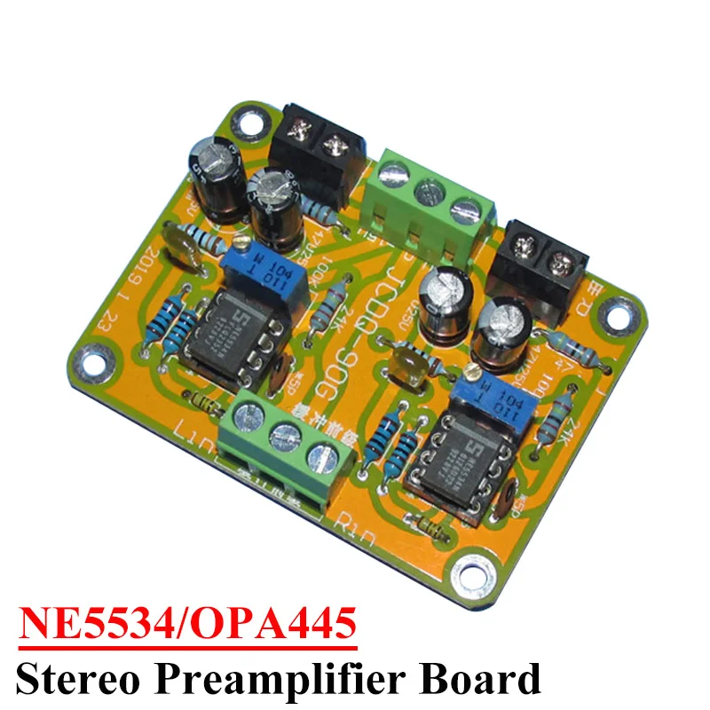 NE5534 OPA445 Stereo Preamplifier Board DC Buffer High Resistance Input