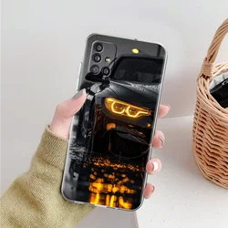 Sleek Dual - Tone Protective Phone Case - Black & White Car Design - Samsung A52 (A1)