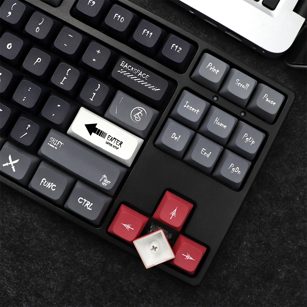 Chaves Deus da Guerra Xda Perfil Pbt Tintura Sublimação Teclado Mecânico Keycap para mx Switch 1.75u Deslocamento 6.25u 7u Espaço 138 - Imagem 6