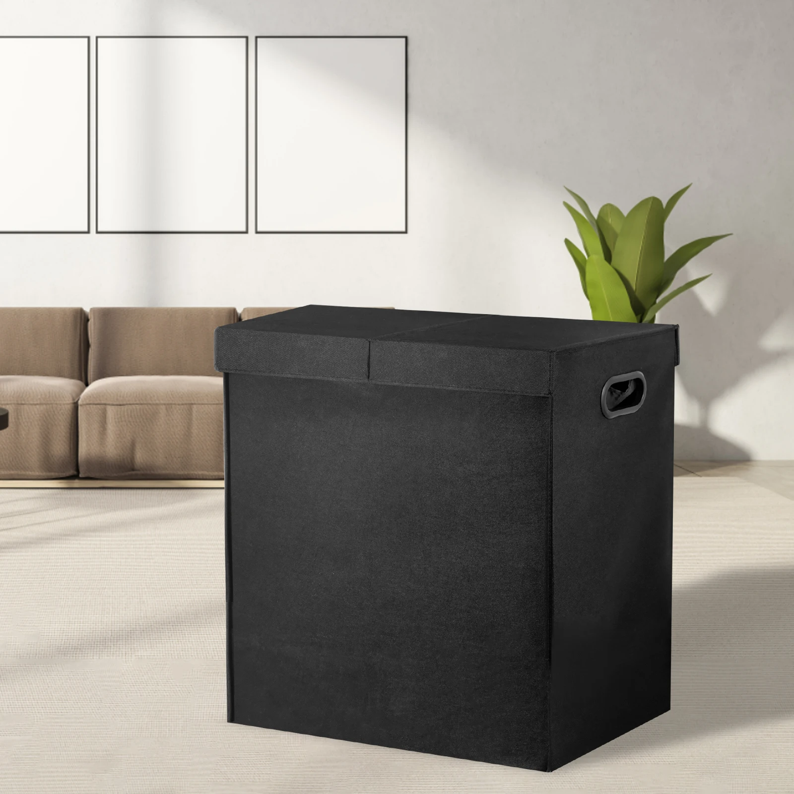 

NewDouble Laundry Hamper 135L Large Capacity Divided Dirty Laundry Basket with 2 Removable Laundry Bags Portable Dirty Cloth