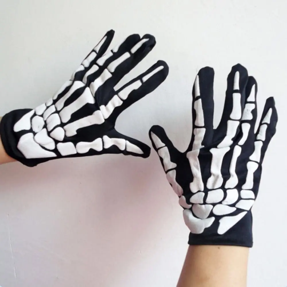 

Halloween Skull Five Fingers Gloves Cosplay Skeleton Show Gloves Horror Skull Claw Bone Gloves Hand Warm Non Slip Mittens