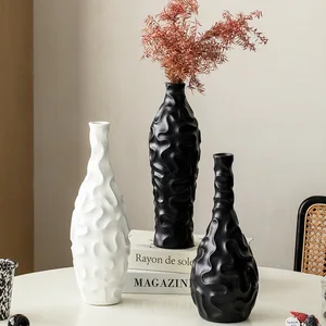 Ceramic corrugated vase Flower arrangement device Living room decorations home decoration Ceramic plant hydroponic container