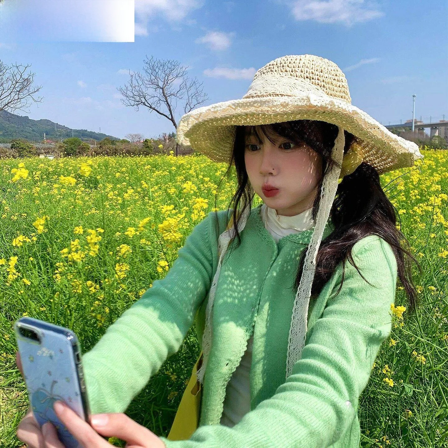해변 밀짚모자 속이 비치는 넓은 챙 여성용 스타일 봄 여름 외출 자외선 차단 봄 여행 해변 차양 모자 어린이 및 성인용