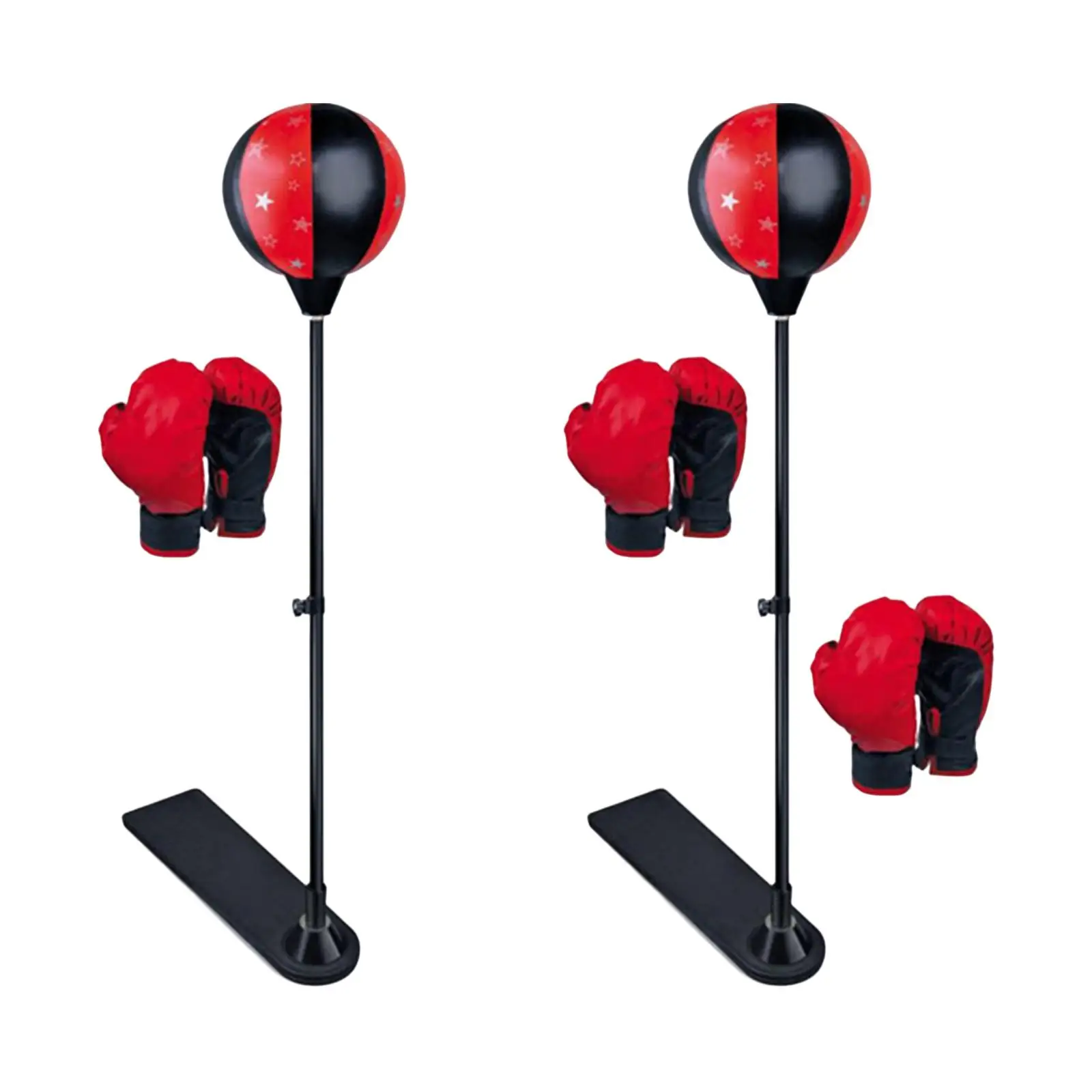 Durable Punching Bag Set, Boxing Gloves Adjustable Height Freestanding Sport for Exercise Home Agility Girls Boys