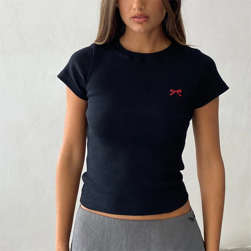 Cutecore - Camiseta De Manga Corta Con Cuello Tipo Polo Con Estampado De Dibujos Animados Para Mujer, Blusas De Fairycore Preppy Y2K Tops Indie Streetwear, Albaricoque