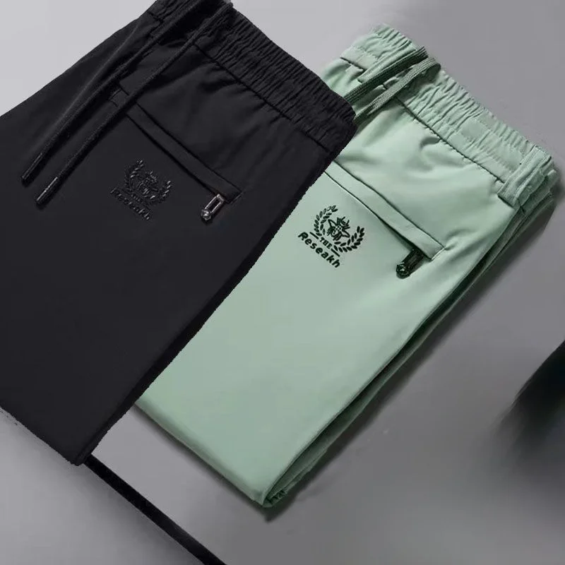 Ocean green + black real ice silk quick-drying and high elasticity 24