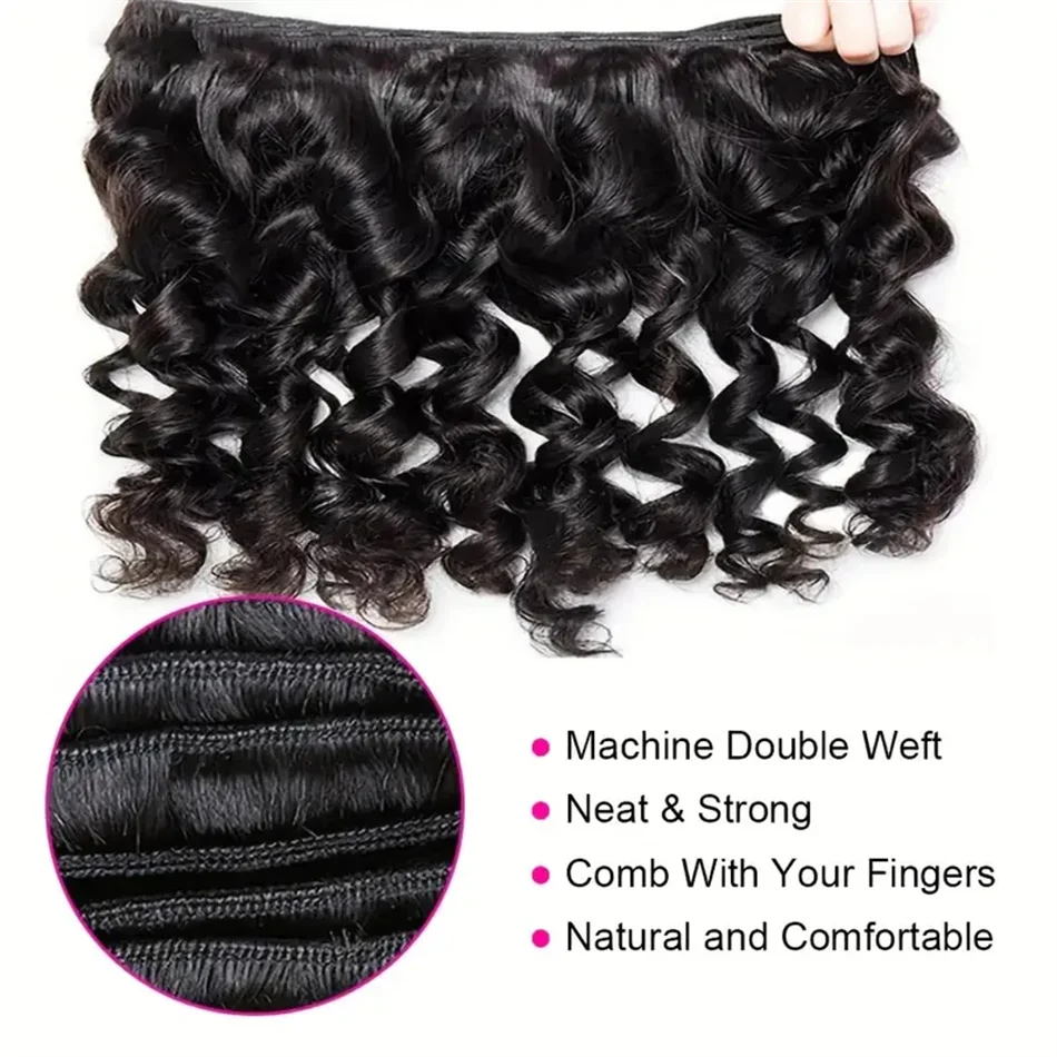 Loose Deep Wave Bundles Brazilian Raw Human Hair Weave Bundles 1/3/4 Bundle Deals Human Hair Extensions For Women