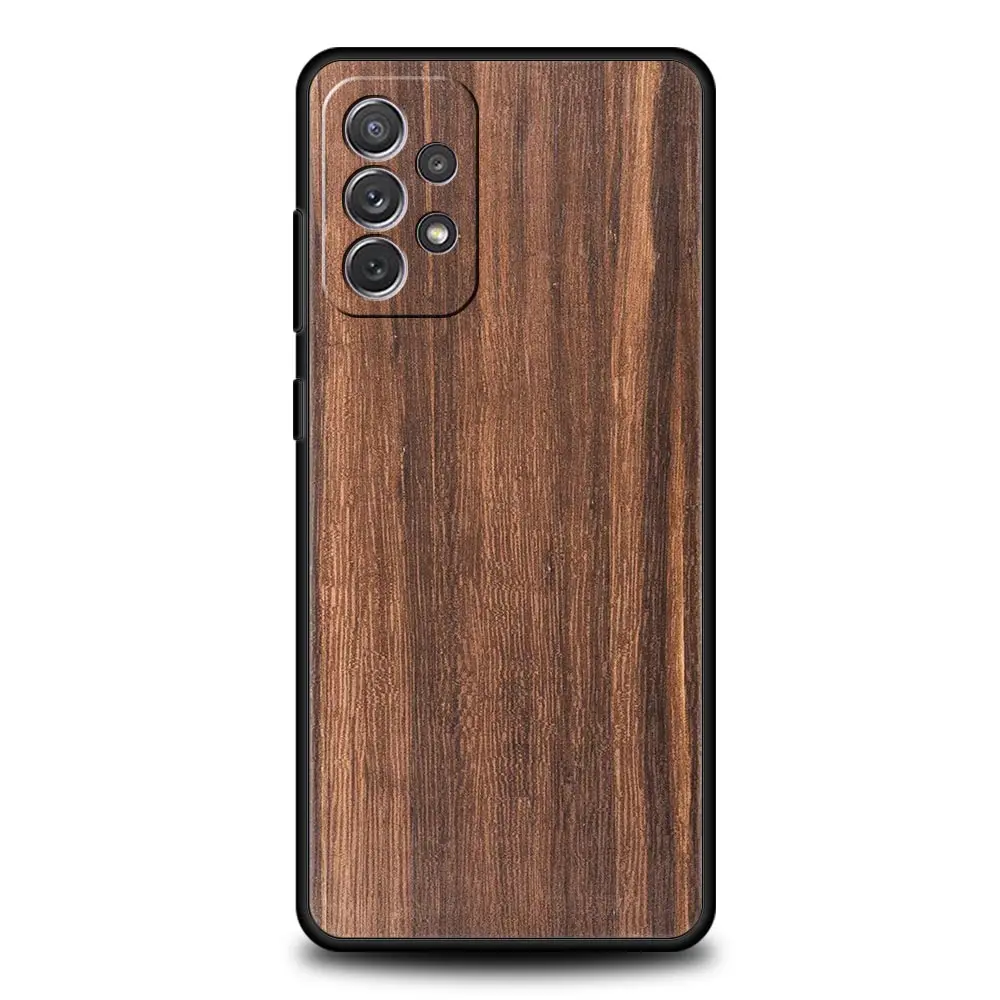Custodia per telefono in legno intagliato per Samsung Galaxy A51 A71 A41 A31 A21S A11 A01 A03S A12 A23 A53 A32 A52 A13 5G Cover morbida in Silicone Coque - immagine 4
