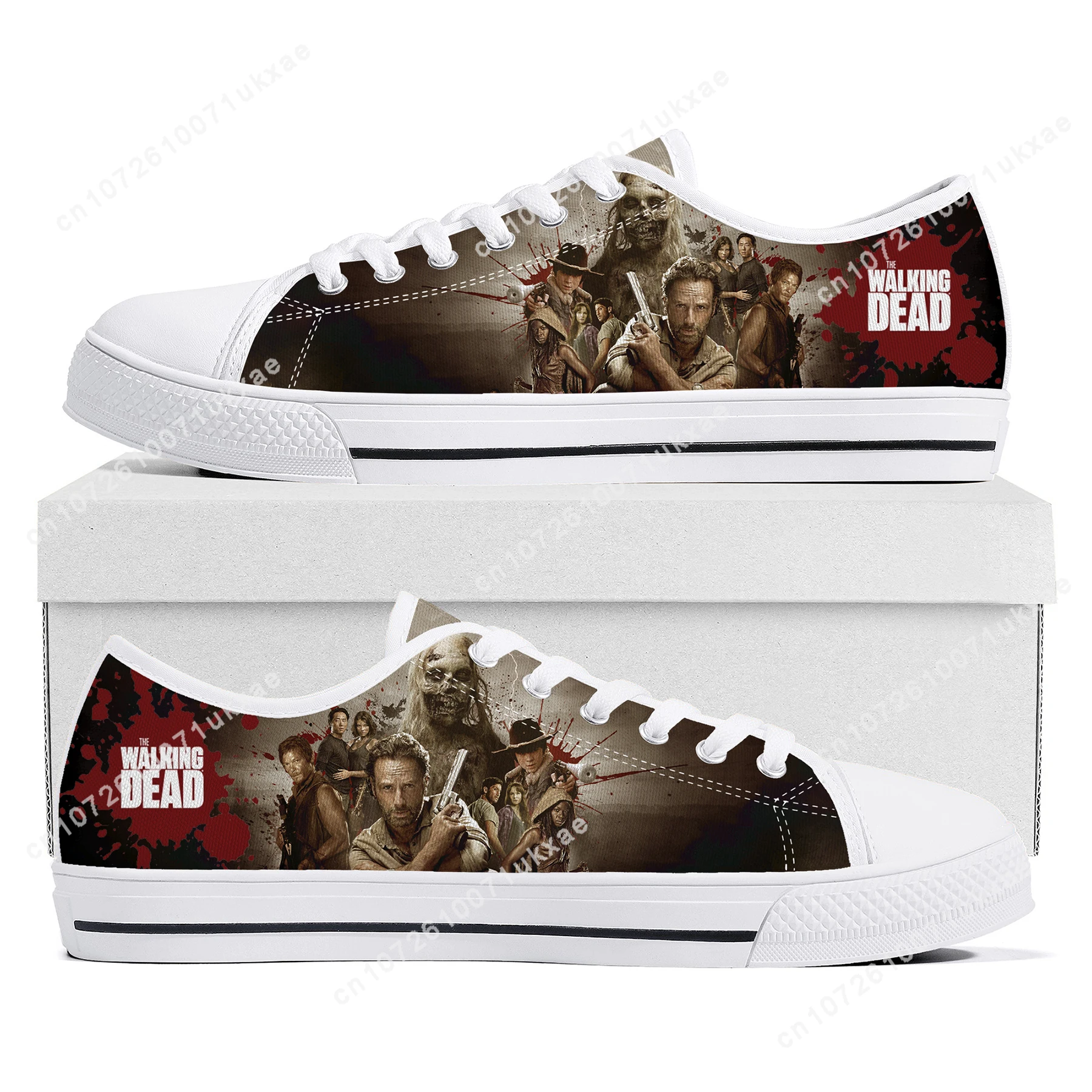 

The Walking Dead Horror Low Top Sneakers Mens Womens Teenager Canvas High Quality Sneaker Casual Custom Shoes Customize DIY Shoe