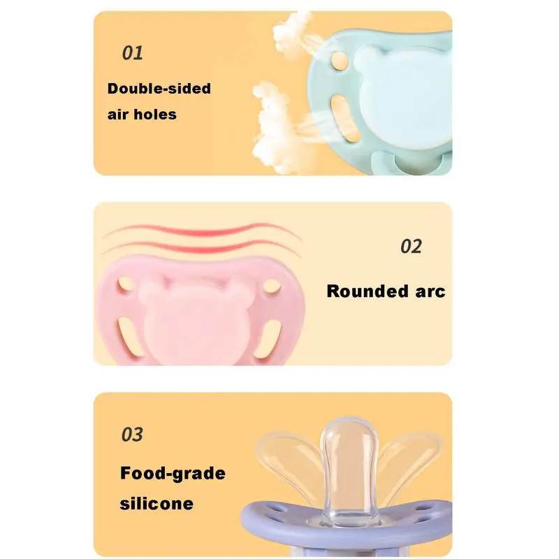 Newborn Pacifier For Soothing Nighttime Sleep Orthodontic Soft Silicone Breathable Design Includes Carry Case For Baby Accessory