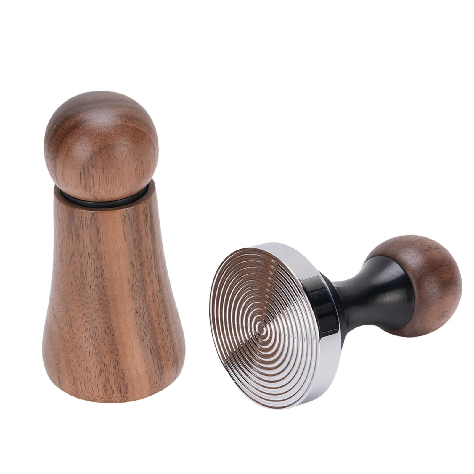 Coffee Hammer Coffee Tamper Needle Type Coffee Distributor Stainless Steel Walnut Wood Coffee Tamper for Coffee Machine Supplies