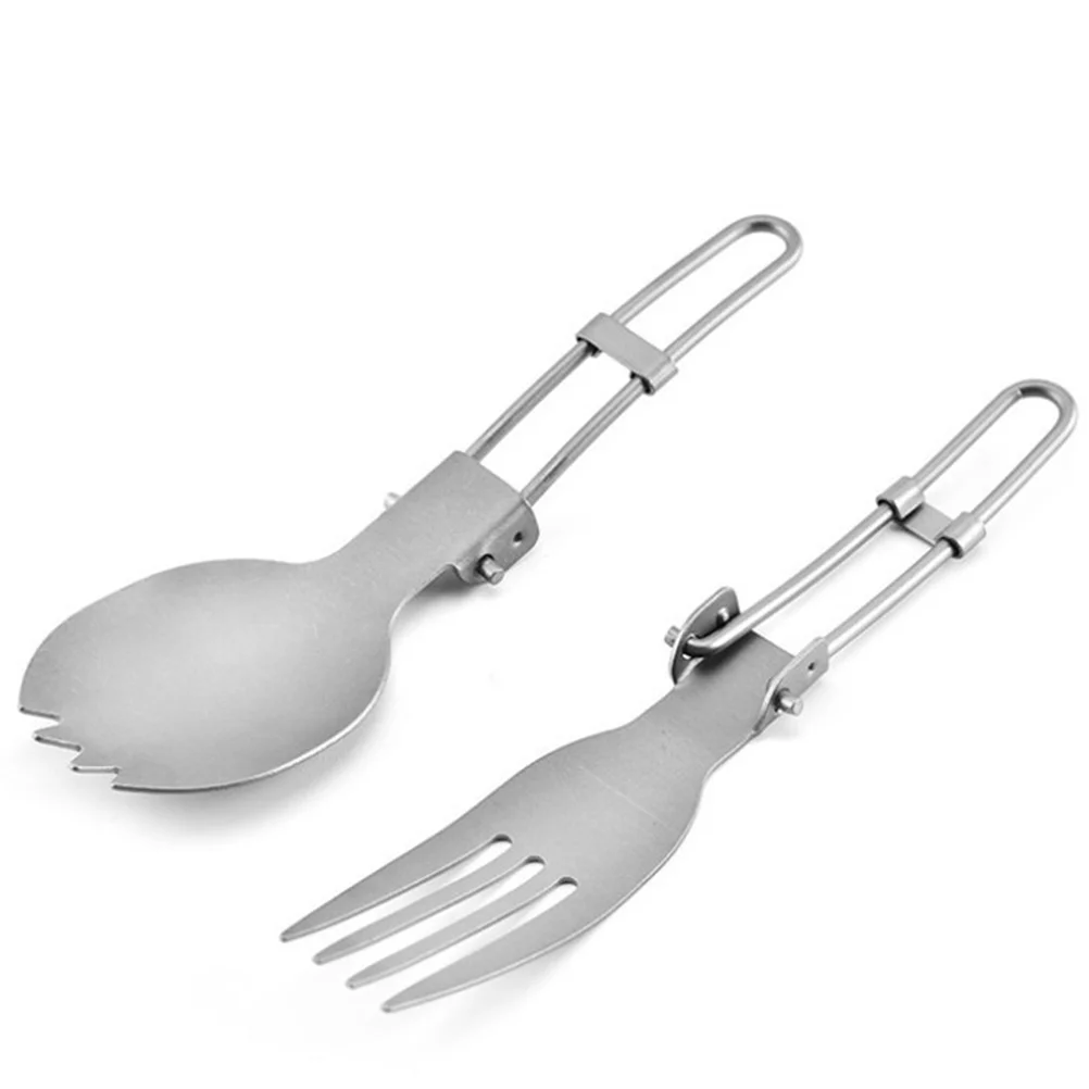 

2 Pcs Outdoor Flatware Camping Scoop Spoon Stainless Steel Serving Utensils