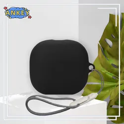 Soft Protective Silicone Case with Lanyard Keychain for JBL T280 TWS X3 (Black   Rope)