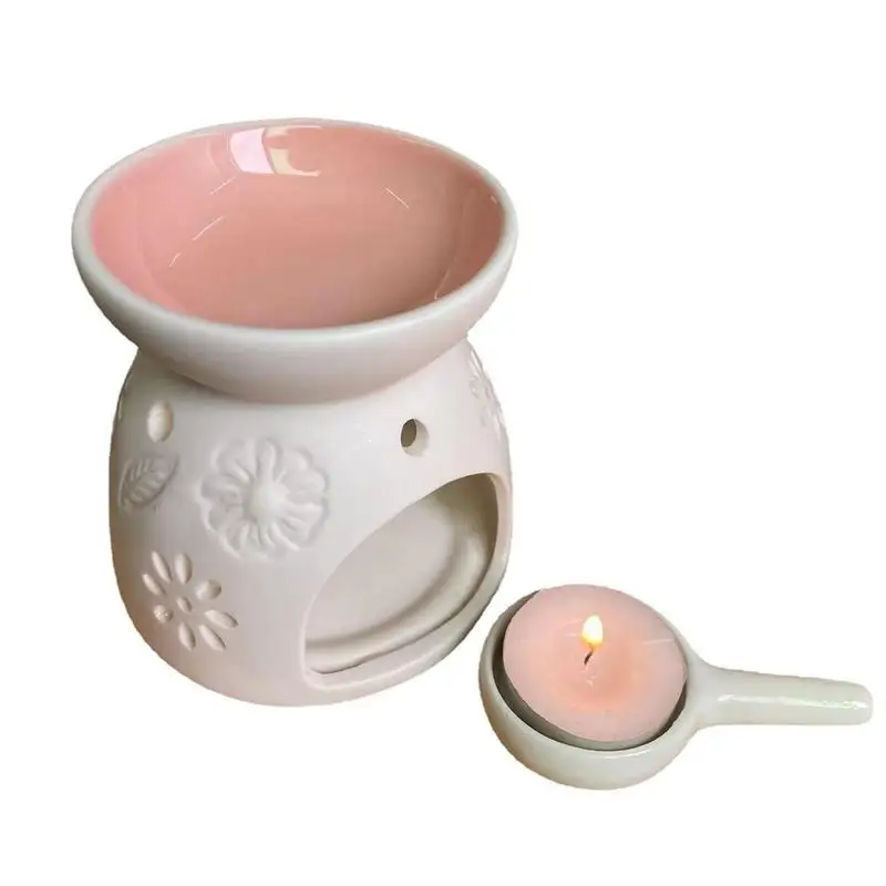 

Fragrance Oil Warmer Tealight Aroma Burner Ceramic Oil Diffuser With Spoon Ceramic Wax Burner Aromatherapy For Home And Office
