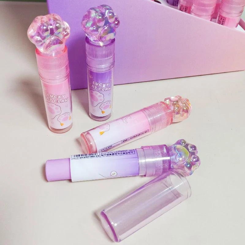 Lipsticks Design Pencil Eraser pencil eraser Cute Cat Paw Erasers Wipe Clean Correction Tools Kids Gifts Office Supplies Student Stationery