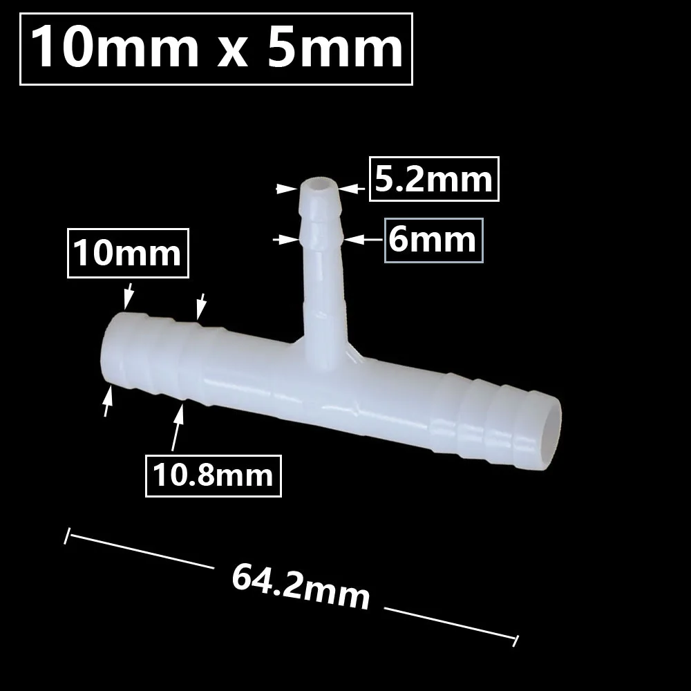 10 Réducteurs Droits Pour Tuyaux - Connecteurs Barbelés 6mm à 8mm, Plastique, Pour Air Et Eau - Lot De 10 Pièces - 2