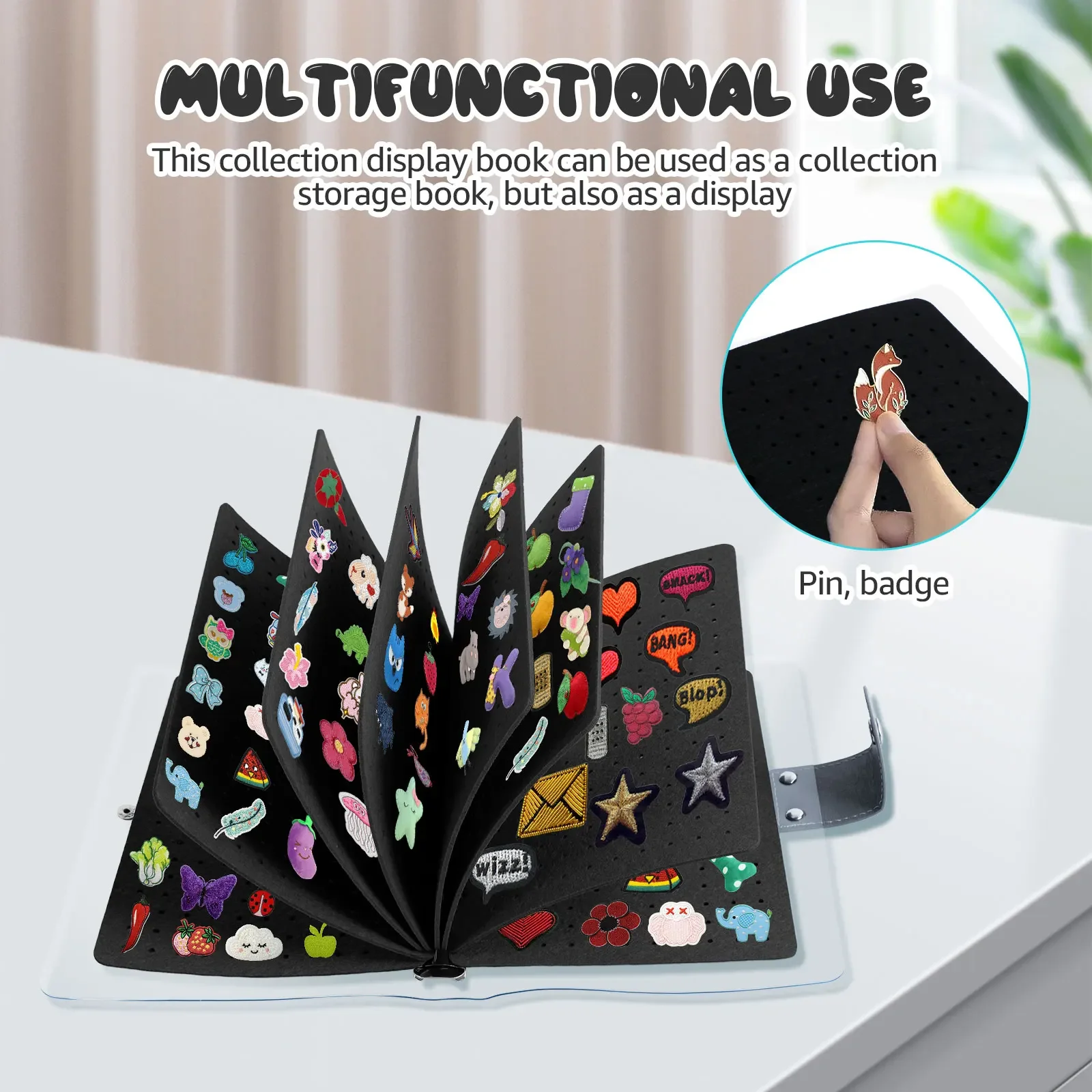 Enamel Pin Collector's Display Album with Clear Cover - Portable Organizer