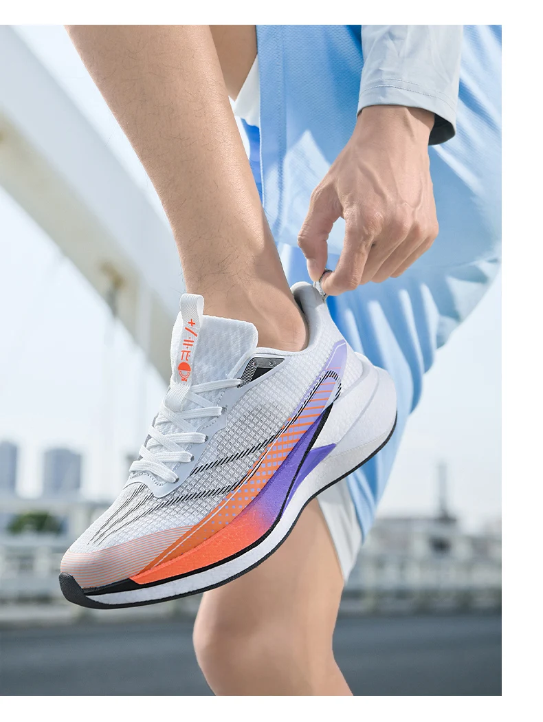 Lightweight carbon board running shoes with breathable mesh and nonslip sole 6547