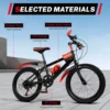 20 Inch Kids Bike Children Bicycle for Boys Girls Ages 8-12 Years Old, MTB Mountain Bike 7 Speed City Bike, GREEB/RED