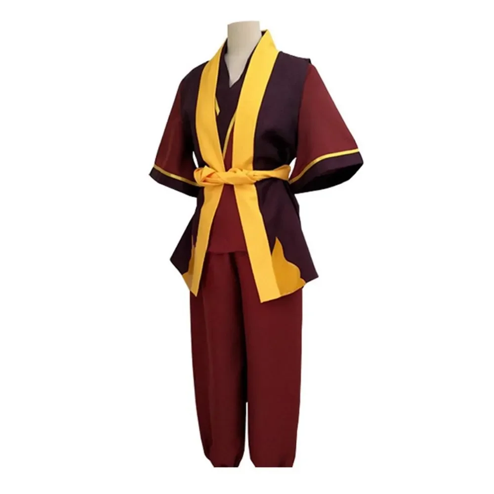 Avatar The Last Airbender Prince Zuko Cosplay Costume Anime Red Costume Black Wig Man Women Adult Clothes for Halloween Parties