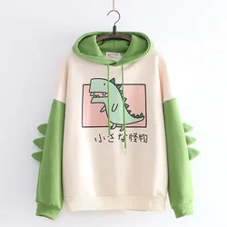 New Dinosaur Cartoon Hoodie Men Fashion Sweatshirt Spring Autumn Casual Fashion Print Korean Style Sweatshirt Dino Hoodie Tops