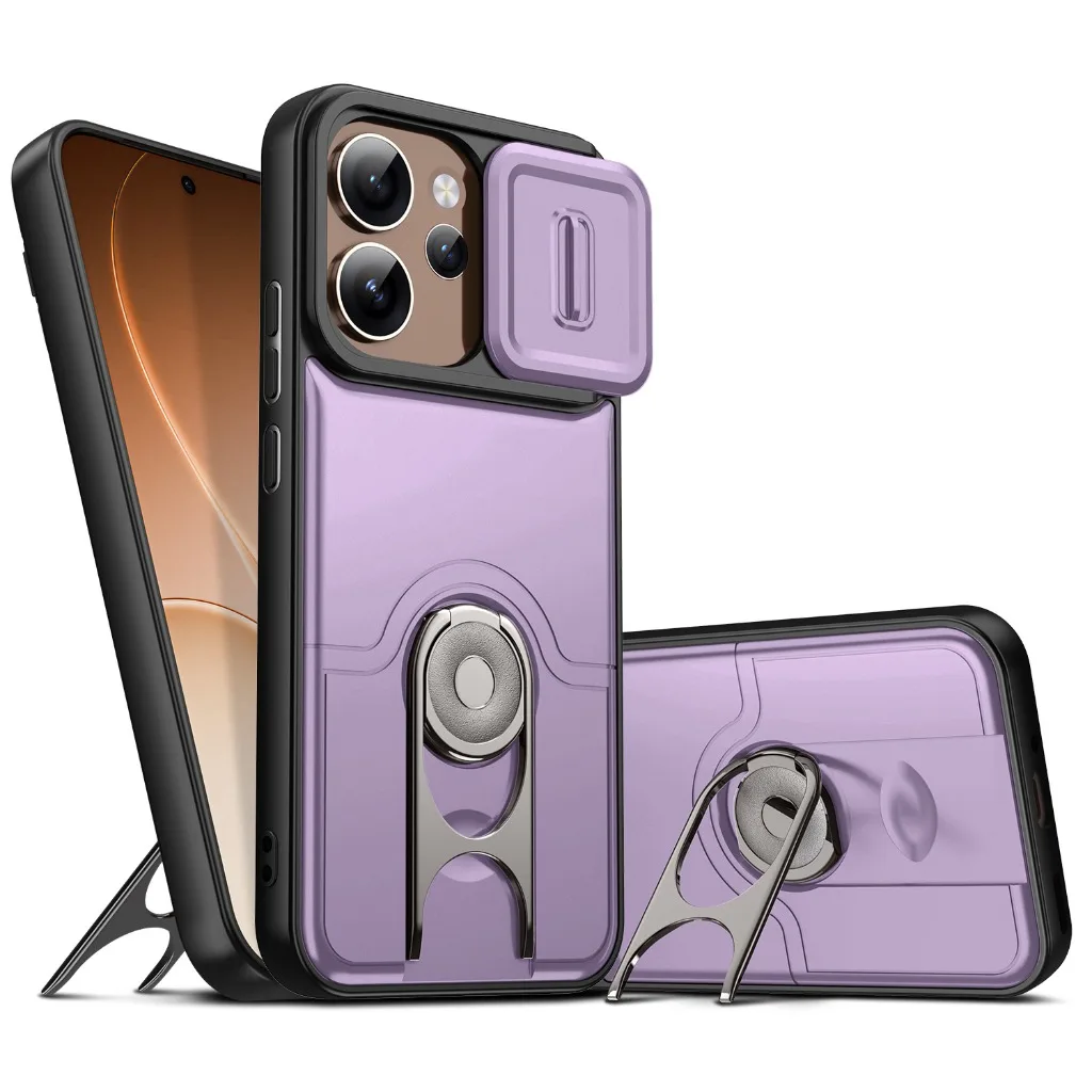 Slide Camera Lens Protector Kickstand Phone Case