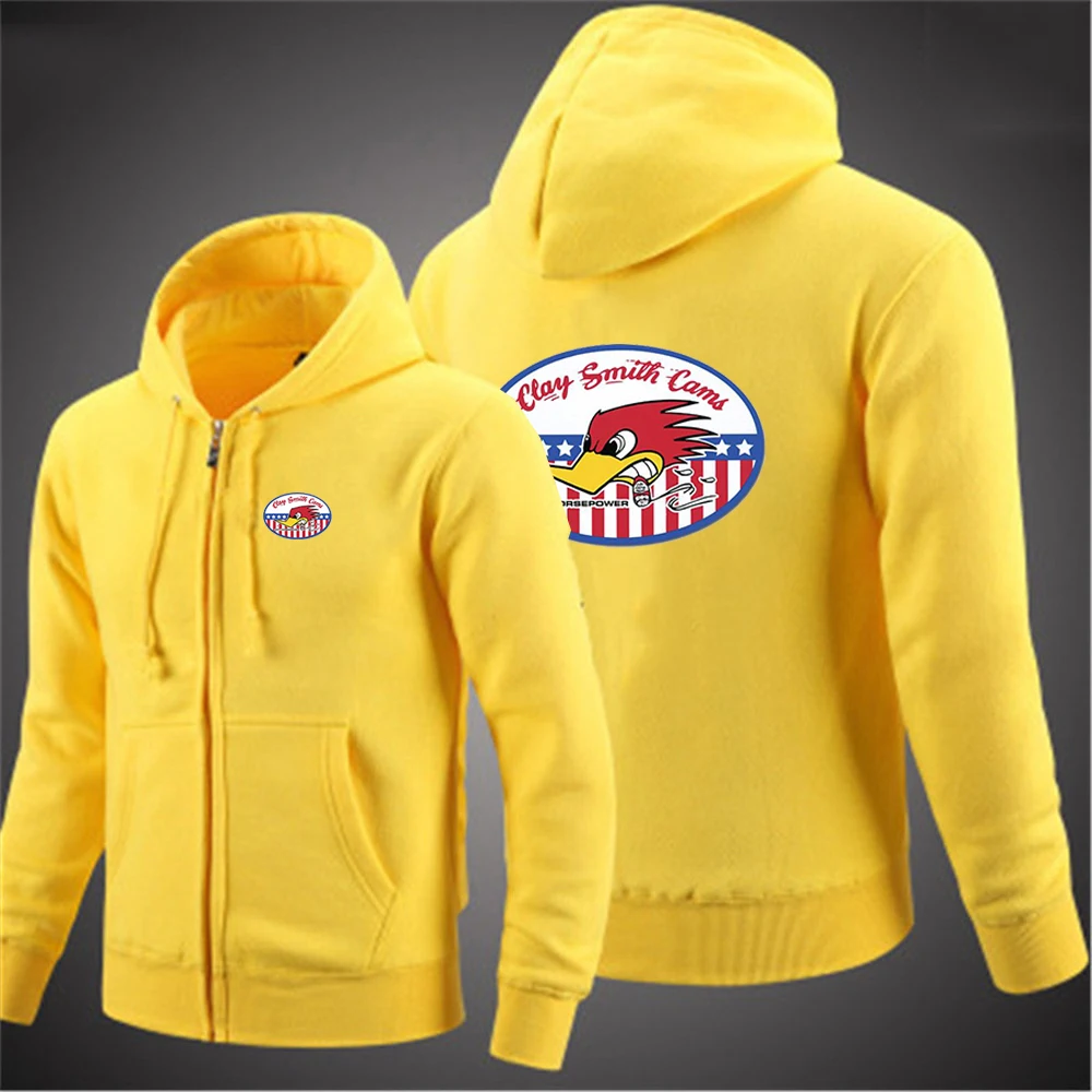 Men's Solid Color Zip Long Sleeved Streetwear Hoodie