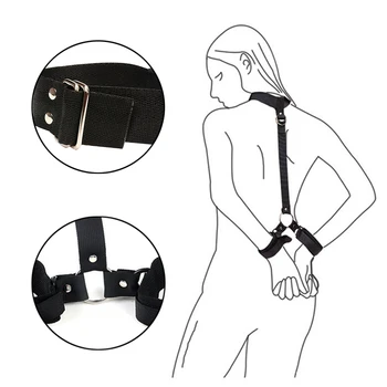 Adult Games Erotic Sex Toys For Woman Couples Slave Neck Handcuffs Nylon BDSM Bondage Restraints Collar Fetish Sex Products Gags 2
