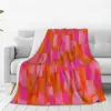 Abstract, Pink And Orange, Paint Brush Effect Blanket Fleece Multi-function Throw Blankets Blanket For Home Throws Bedspread 2
