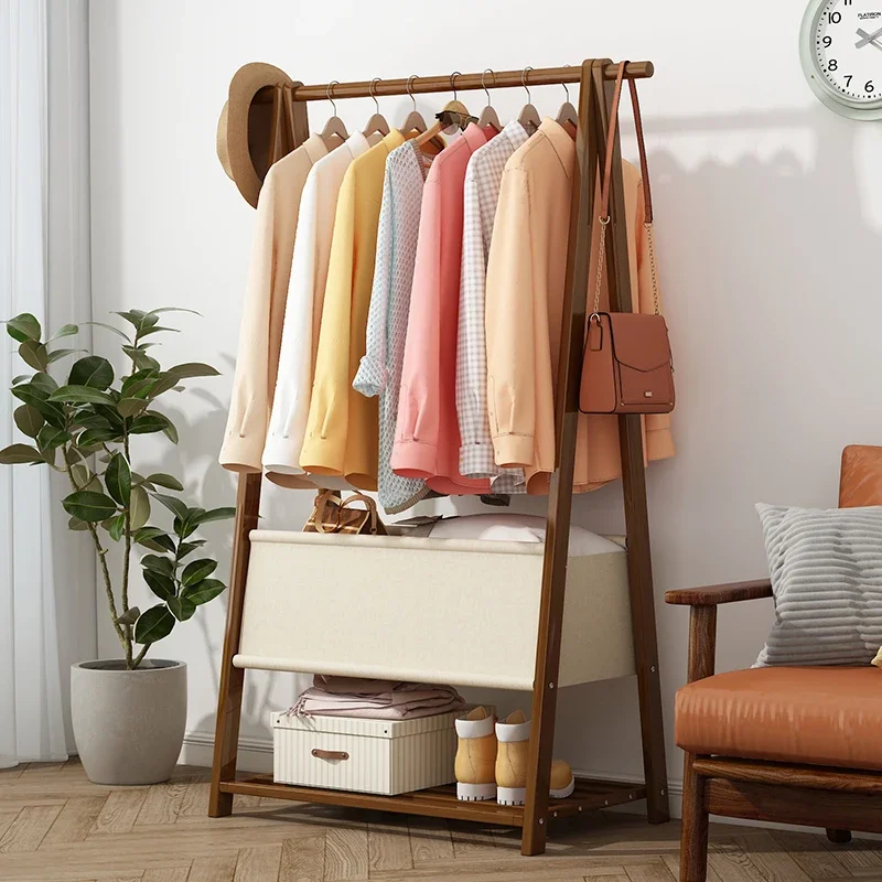 

Entrance Minimalist Clothes Rack Wood Portable Aesthetic Nordicclothes Rack Place Saving Bedroom Perchero Hallway Furniture
