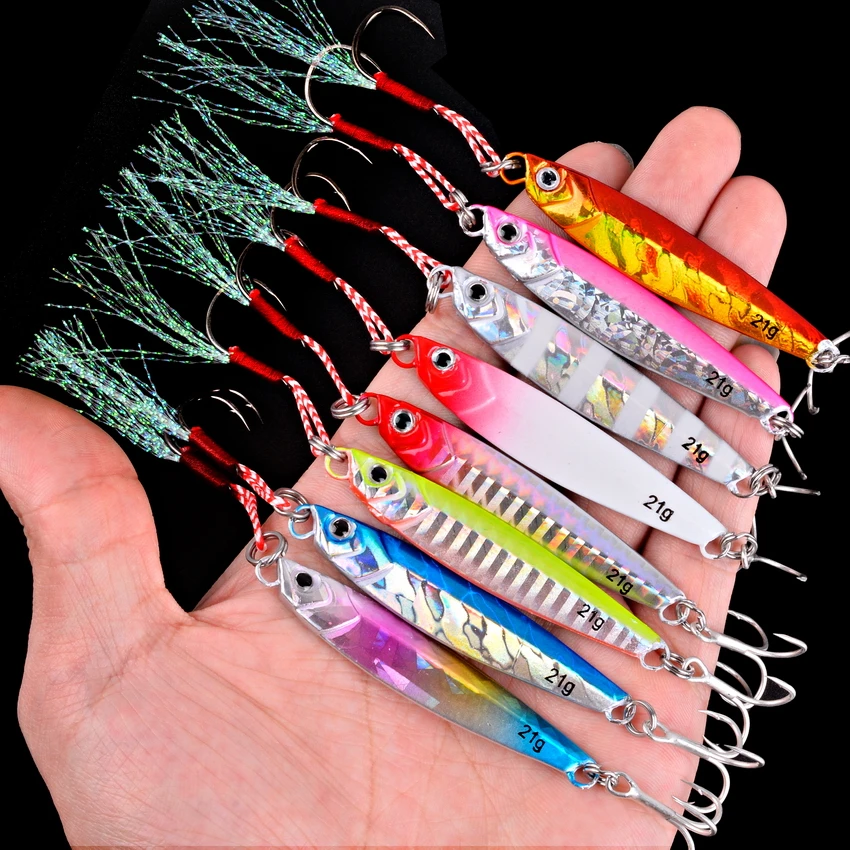 10pcs Metal Jigs Fishing Lures Weights 7g-40g Trolling Hard Bait Bass  Fishing Tackle Trout Jigging Sea Lure Jigs Saltwater Lures