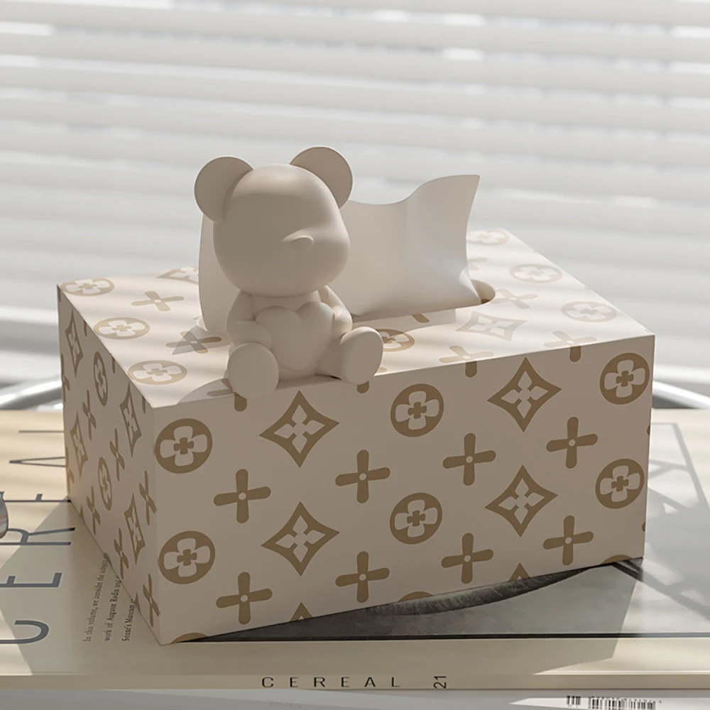 Luxury Tissue Box Cute Teddy Bear Ornaments Creative Household Furnishing  Acticles Fashion Paper Towel Box Home Kitchen Decor - AliExpress