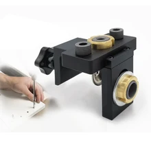 

3 In 1 Adjustable Doweling Woodworking Pocket Abridor De Agujeros Hole Jig with 8/15mm Drill Bit for Guide Locator Puncher Tools