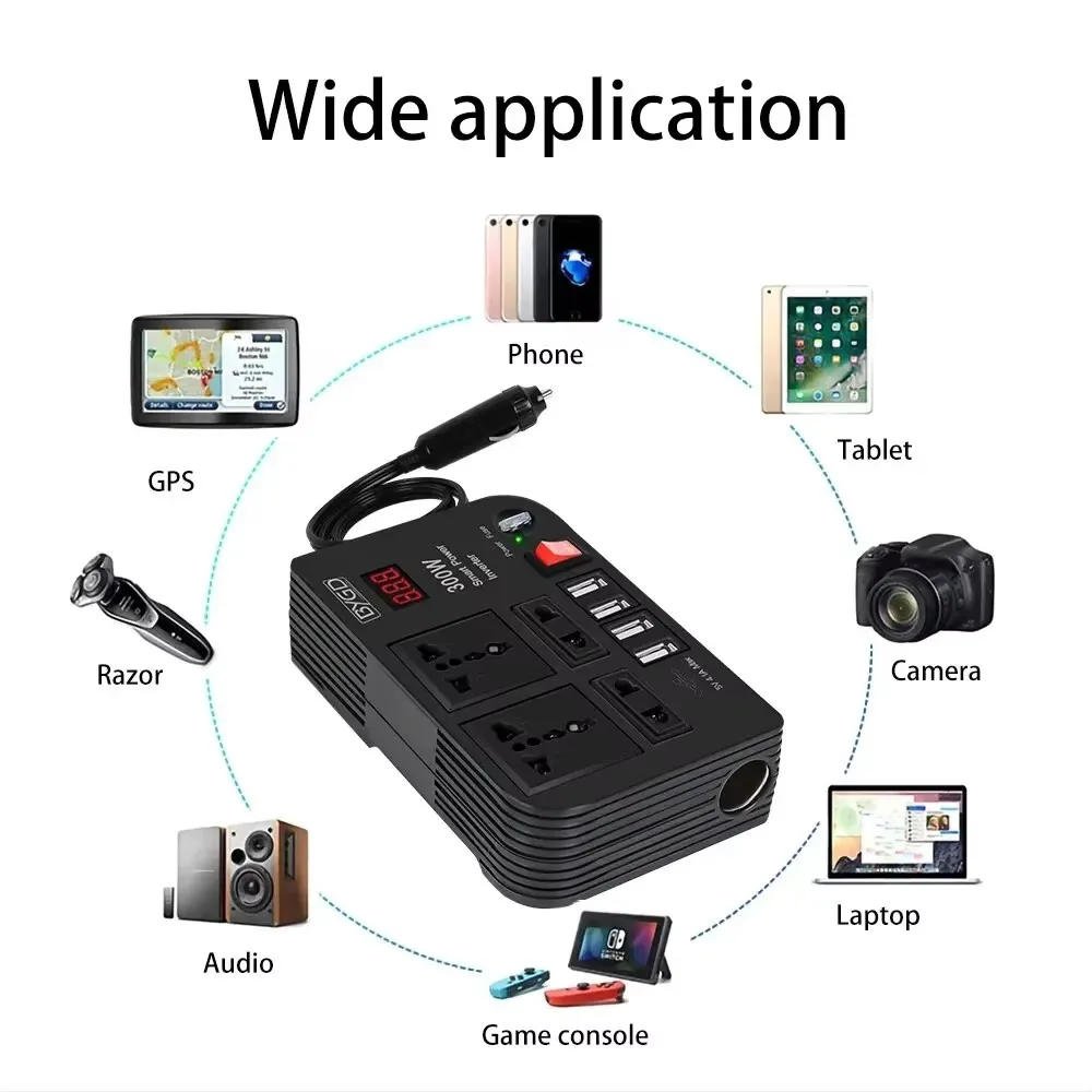 Car Inverter 300W High-power DC 12V To 220V Multi-function Home Modified Sine Wave Automotive Power Converter power inverter car converter inverter car inverter vehicle inverter car power converter