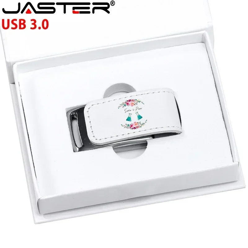 USB Flash Drive Leather USB 3.0 Flash Drive 4GB 8GB 16GB 32GB 64GB 128GB Wedding Photography Pen Drives Box Memory Stick U Disk
