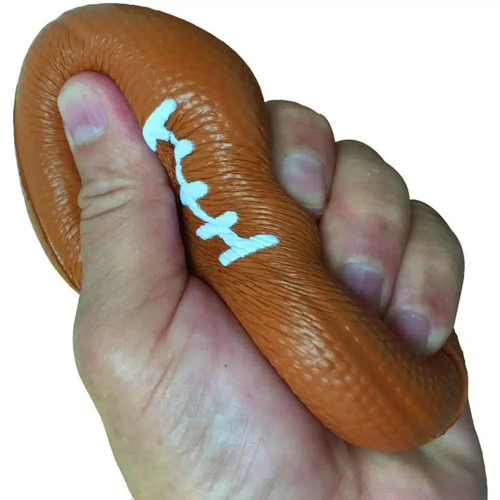 Relax with our Anti stress Fidget Rugby Ball for Office and Kids Brown Pressure Release Bouncy Squeeze Stress Relief Toy 2