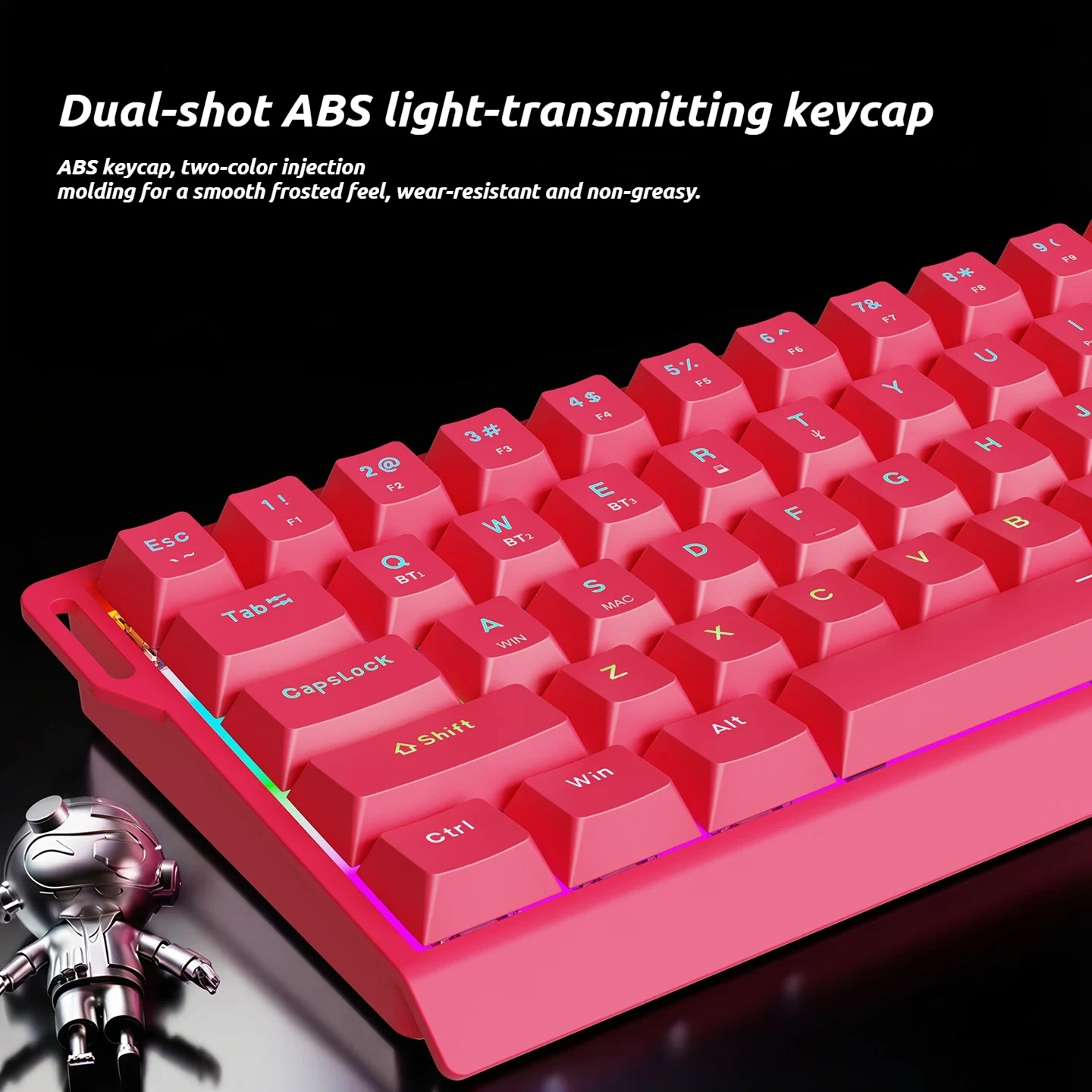 Teclado Mecánico EWEADN Silencioso con Retroiluminación RGB, Compatible con Laptop y PC, Perfecto para Juegos y Uso en la Oficina