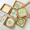 Colorful Shell Rattan Woven Tray Creative Handmade Fruit Plate Jewelry Storage Tray Home Counter Decoration 3