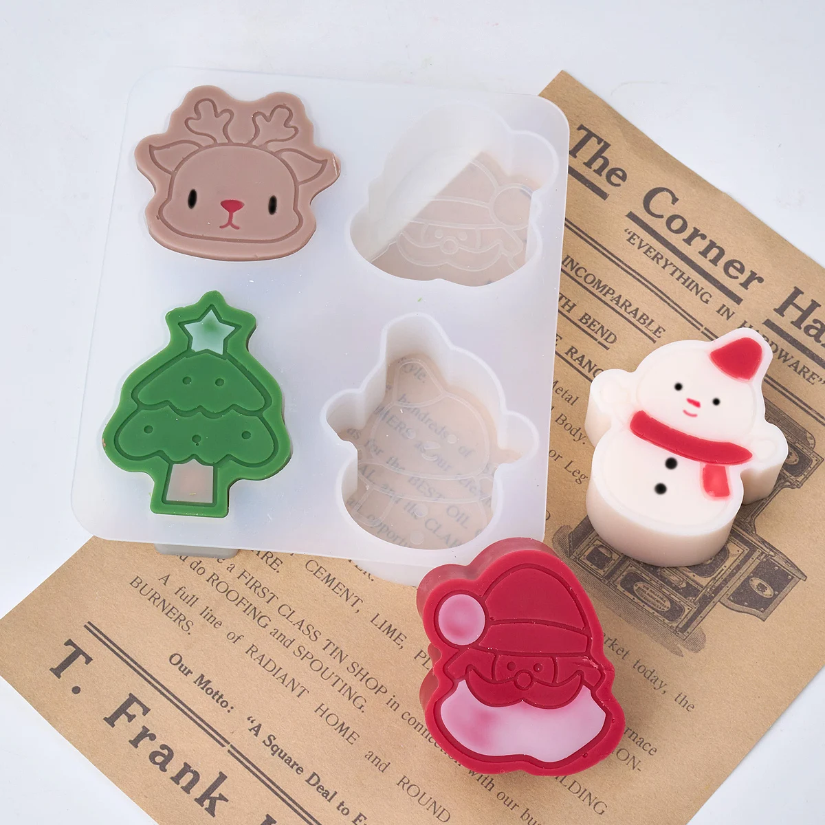 Faceless Santa Claus Silicone Candle Mold DIY Christmas Ornament Making Soap Plaster Resin Crafts Molds Home Decor Art Gifts