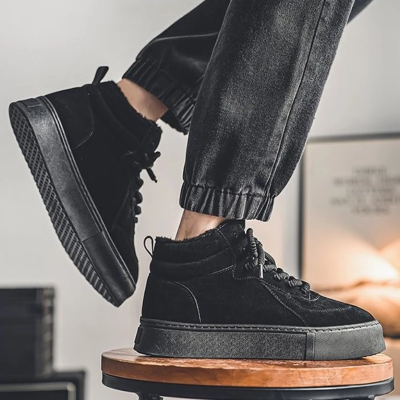 Herren Winter Vintage High-top Stiefel Mit Warmem Fleecefutter_voghion.com