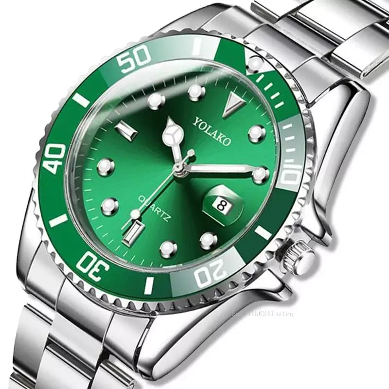 

Sell Like Hot Cakes Fashion Stainless Steel Wristwatch Men Quartz Calendar Green 2023 Best Selling Products Dropshipping Relogio