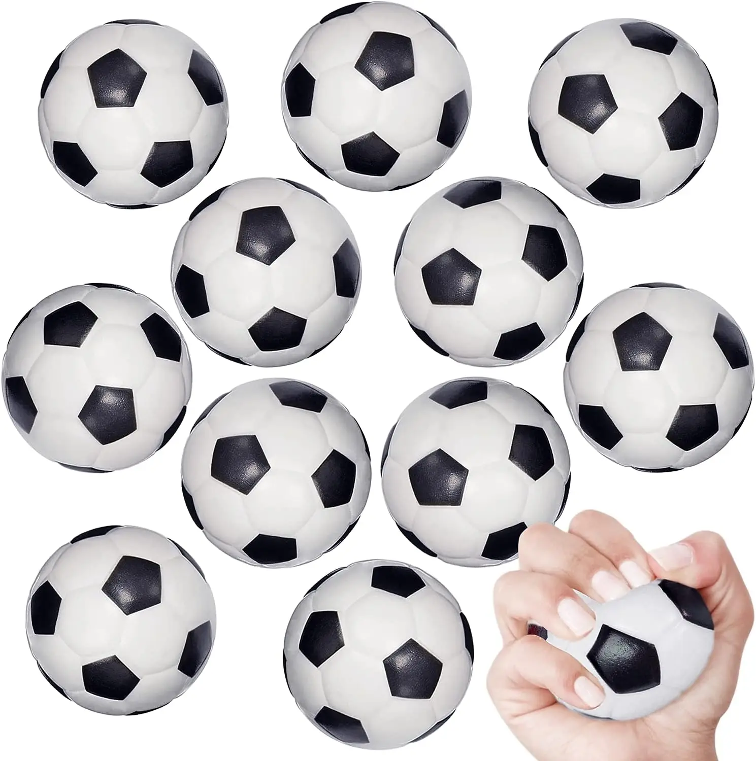 12PcsMiniSoccerStressBallFoamSportsStressBallBulkSoccerParty
