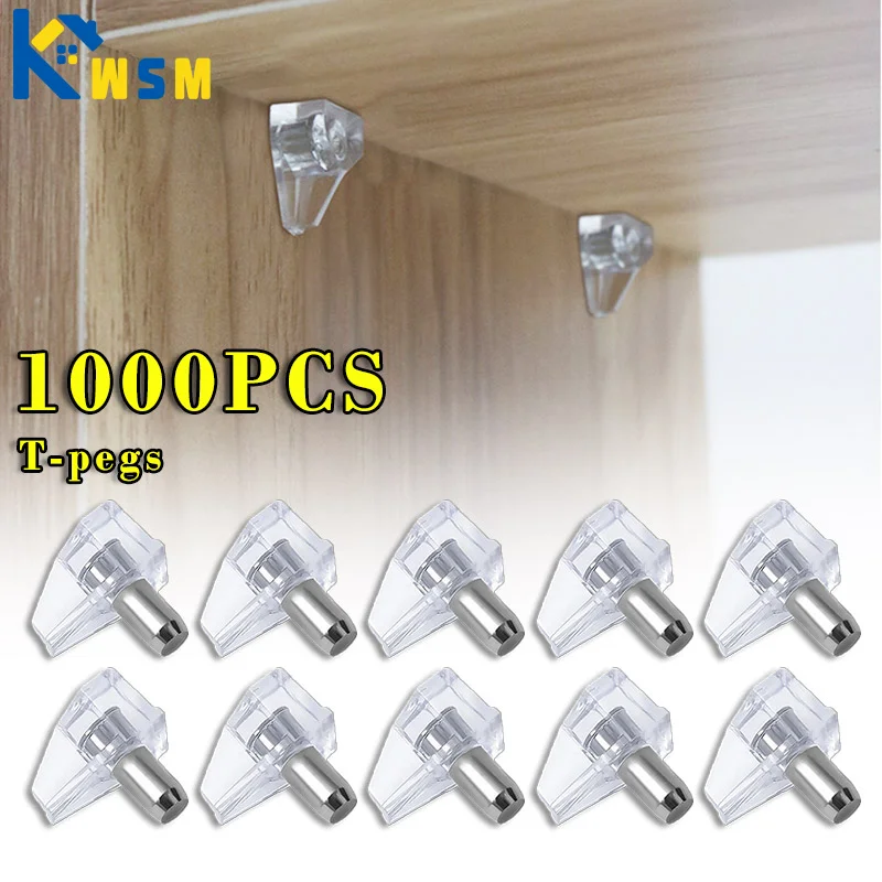 101000PCS Clear Shelf Nails Triangle Laminate Fixing Nails Home Glass Panel Bracket