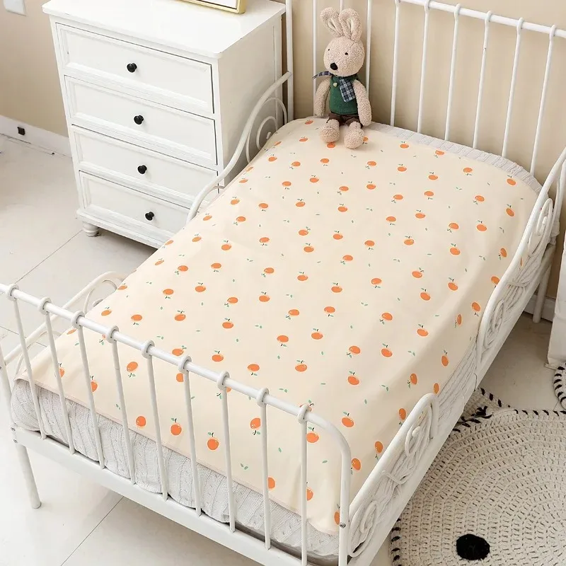 120*90CM Crib Sheet Waterproof Baby Urine Mat Cotton Reusable Infant Change Diaper Pad Cover Washable Newborn Bed Nappy Mattress