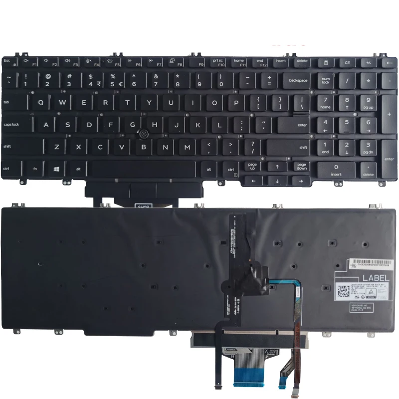 Xpypv-novo Teclado com Luz de Fundo Dell Precision 3500 3501 3540 3541 Latitude 5500 5501 5510 5511 0m25nk Xpypv Francês Espanhol