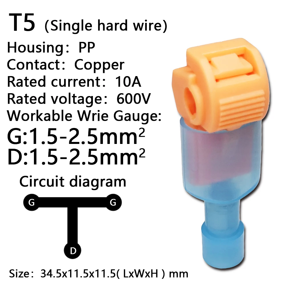 10/20/40/50Pcs T-Tap Connector Quick Electrical Cable Connector Snap Splice Lock Wire Terminal Waterproof Crimp Wire Terminal images - 6